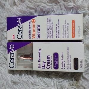 (2) CeraVe day cream & Vitamin C Serum